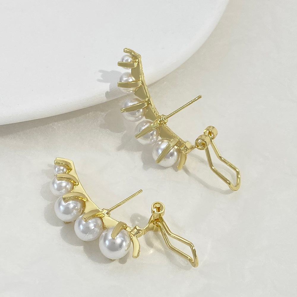 Wholesale Copper Pearl Buckle Copper Earrings